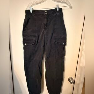 Garage Black Cargo Pants Cuffed ankle Sz M